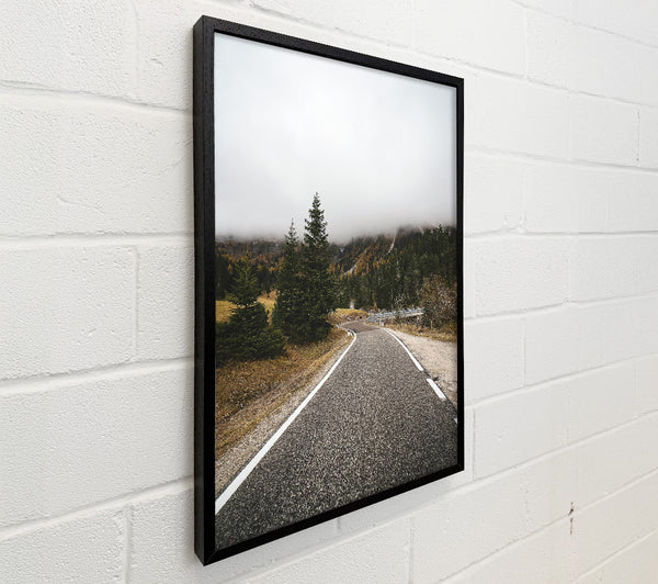 Grey Road Through Fog