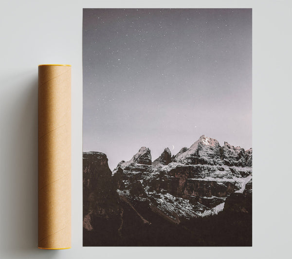 Lavender Night Peaks Print