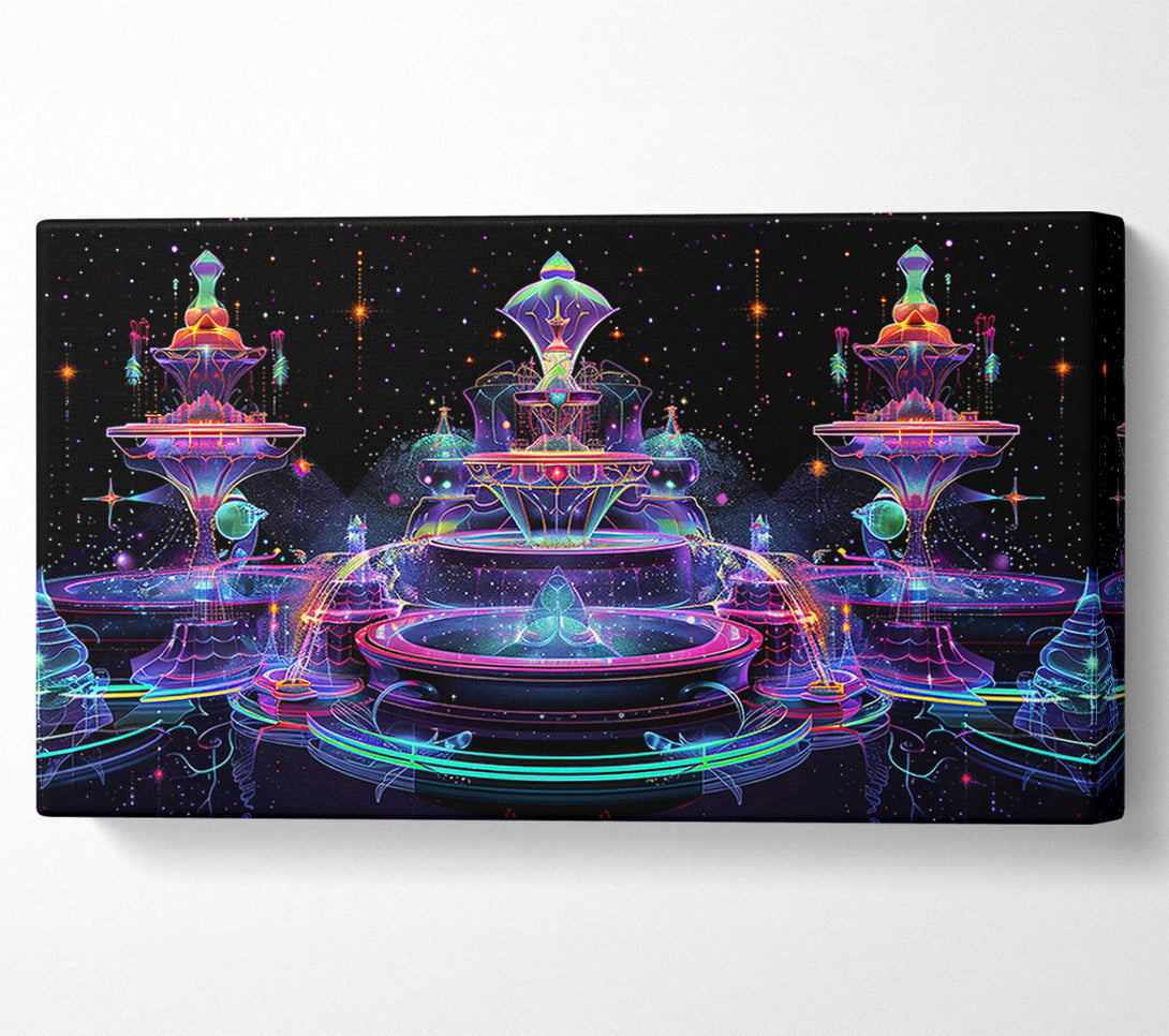  A Canvas Print of Neon Cosmic Fountains Canvas Wall Art