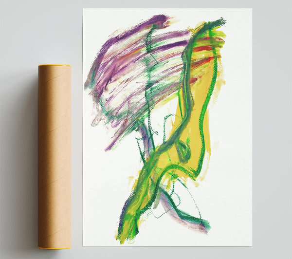 Yellow Green Swirls Poster