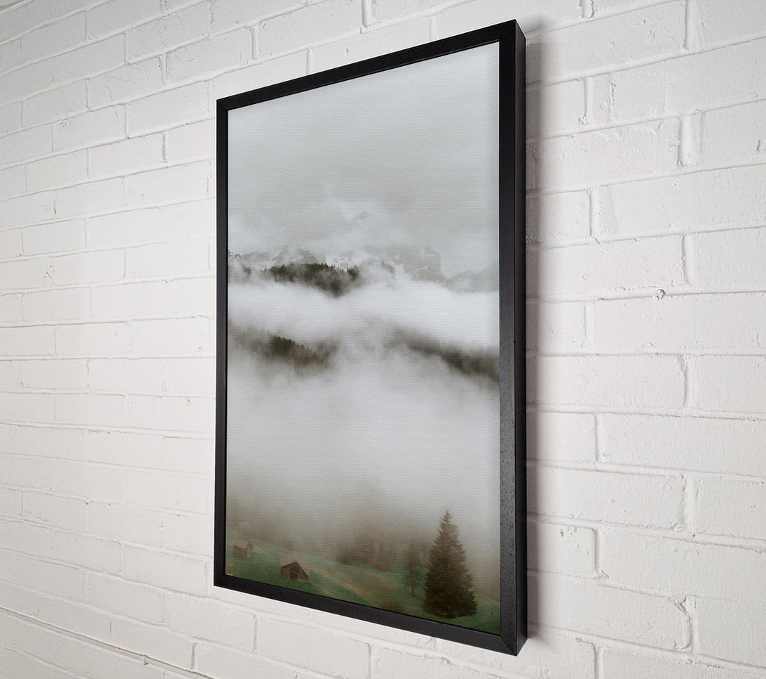  A Canvas Print of White Foggy Mountainscape Canvas Print