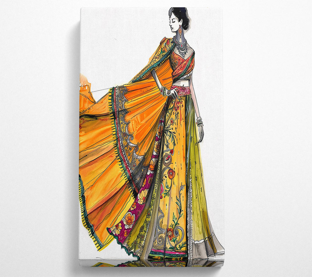  A Canvas Print of Golden Saree Dream Canvas Print