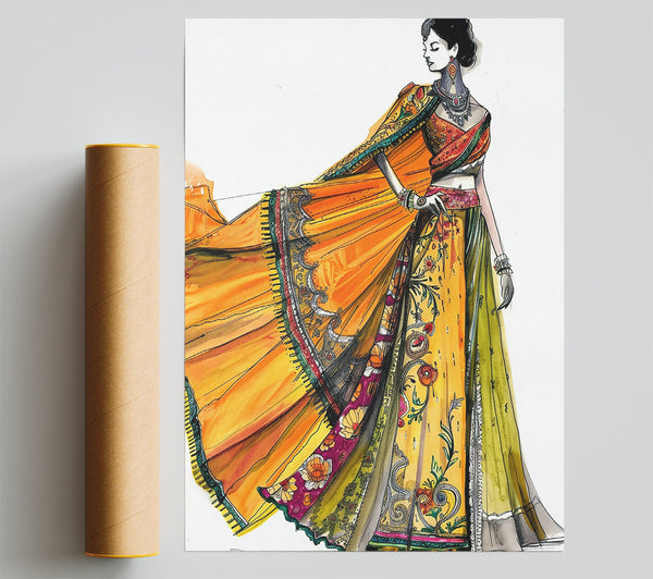 Golden Saree Dream Giclee Print