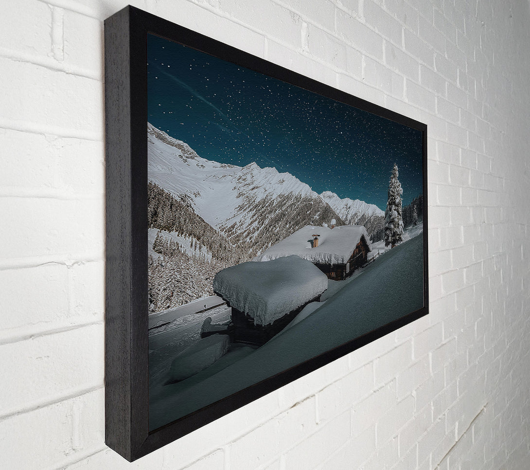  A Canvas Print of Blue Night Snowscape Canvas Wall Art