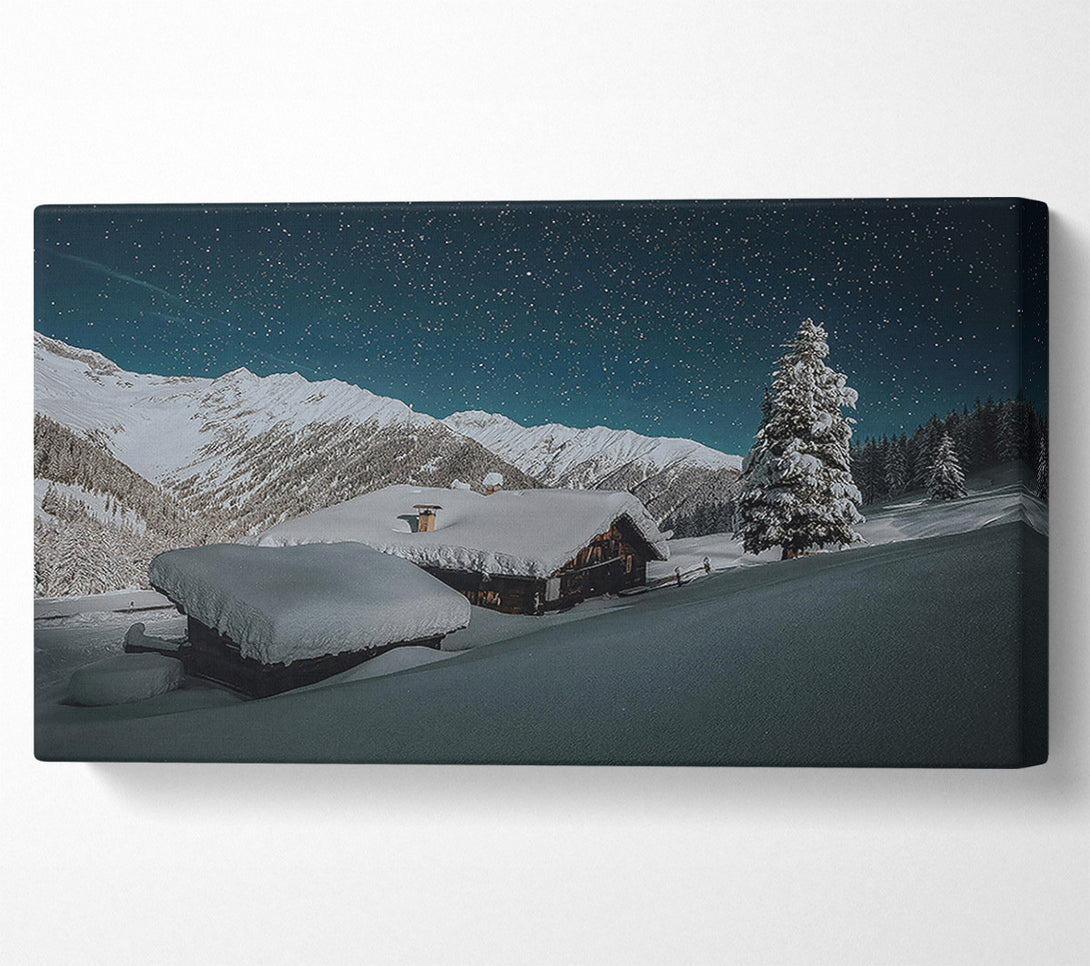  A Canvas Print of Blue Night Snowscape Canvas Wall Art