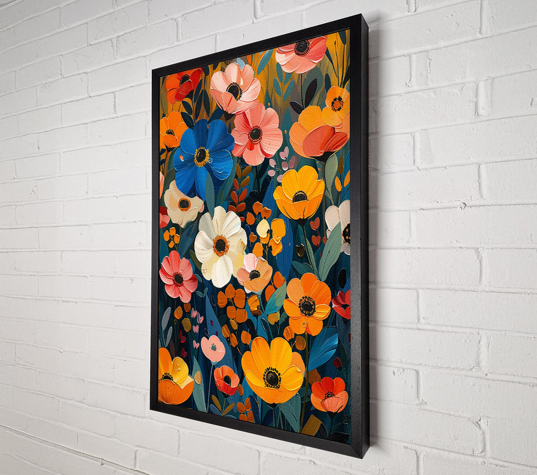  A Canvas Print of Bright Flower Meadow Canvas Wall Art