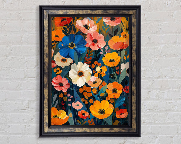 Bright Flower Meadow Framed Print