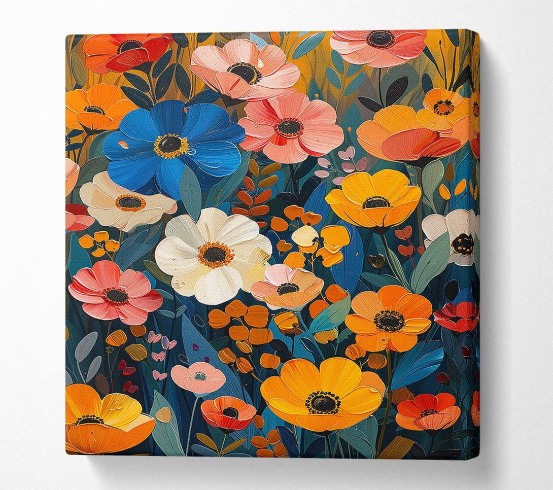  A Canvas Print of Bright Flower Meadow Canvas Wall Art