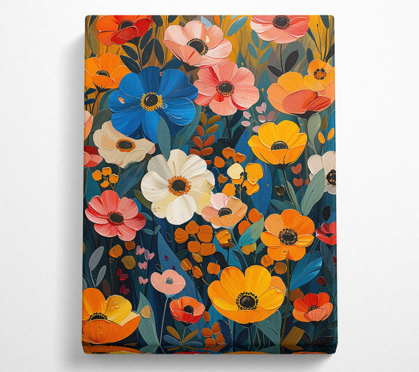  A Canvas Print of Bright Flower Meadow Canvas Wall Art