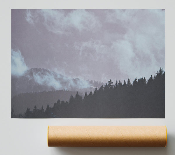 Lavender Forest Fog Poster