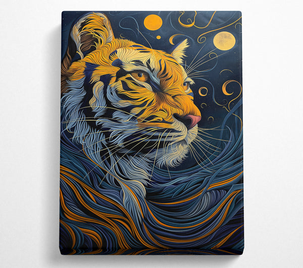  A Canvas Print of Golden Tiger Dreams Canvas Wall Art