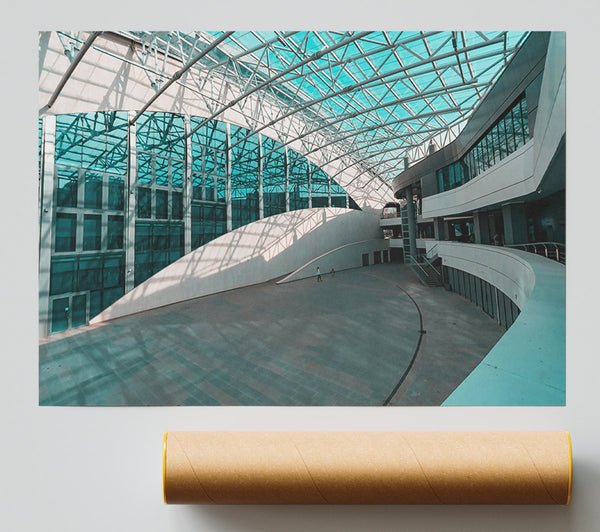 Teal Glass Interior Poster