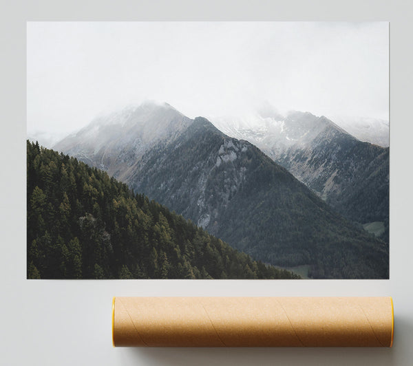 Green Mountains In Fog Giclee Print