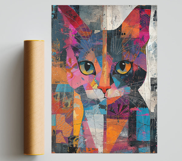 Orange Feline Portrait Poster
