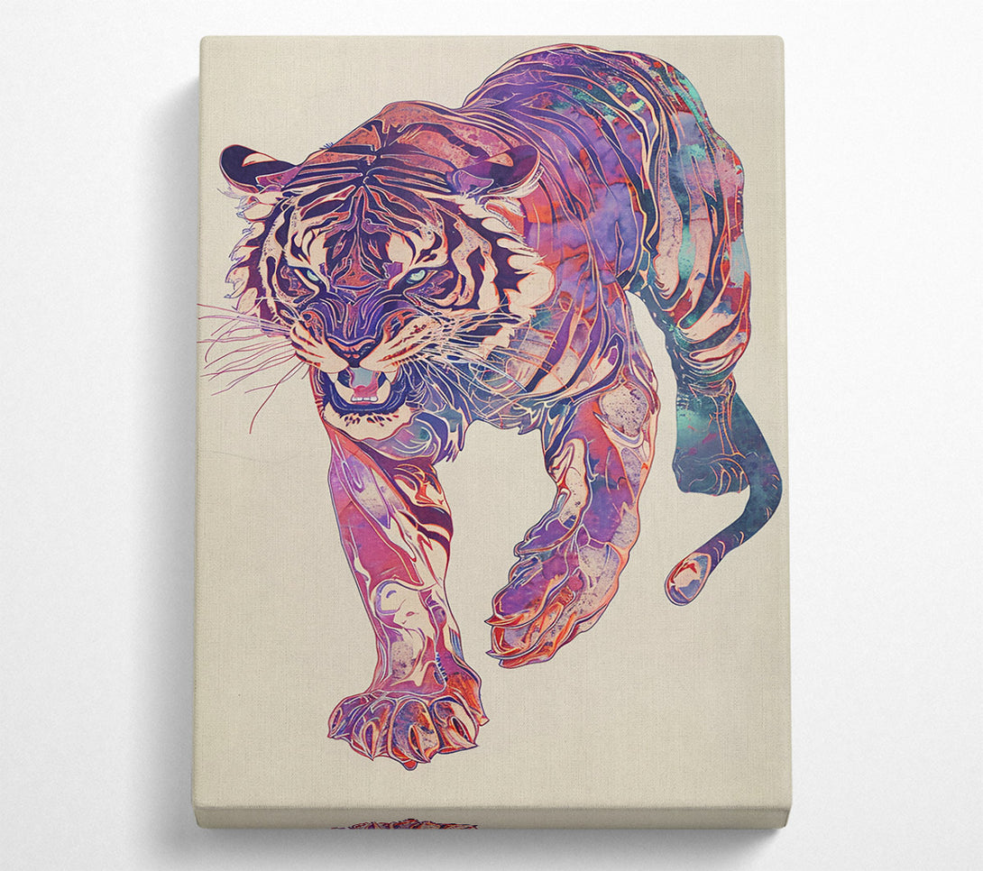  A Canvas Print of Crimson Tiger Stride Canvas Art