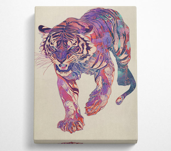  A Canvas Print of Crimson Tiger Stride Canvas Art