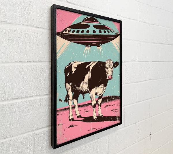 Pink Ufo Over Cow