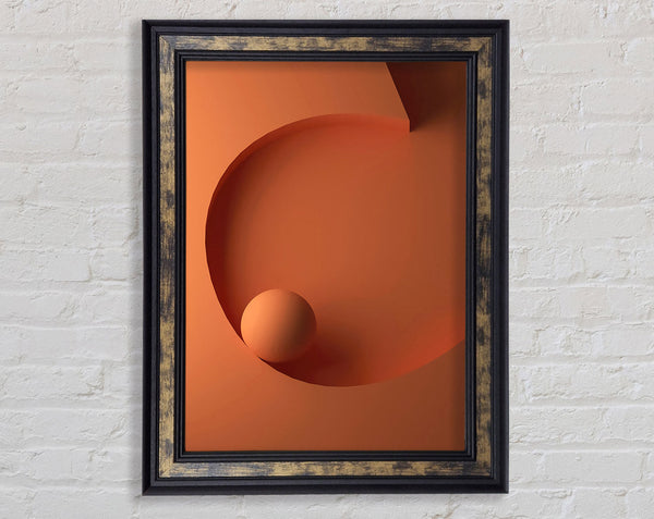 Bright Orange Ball Framed Print