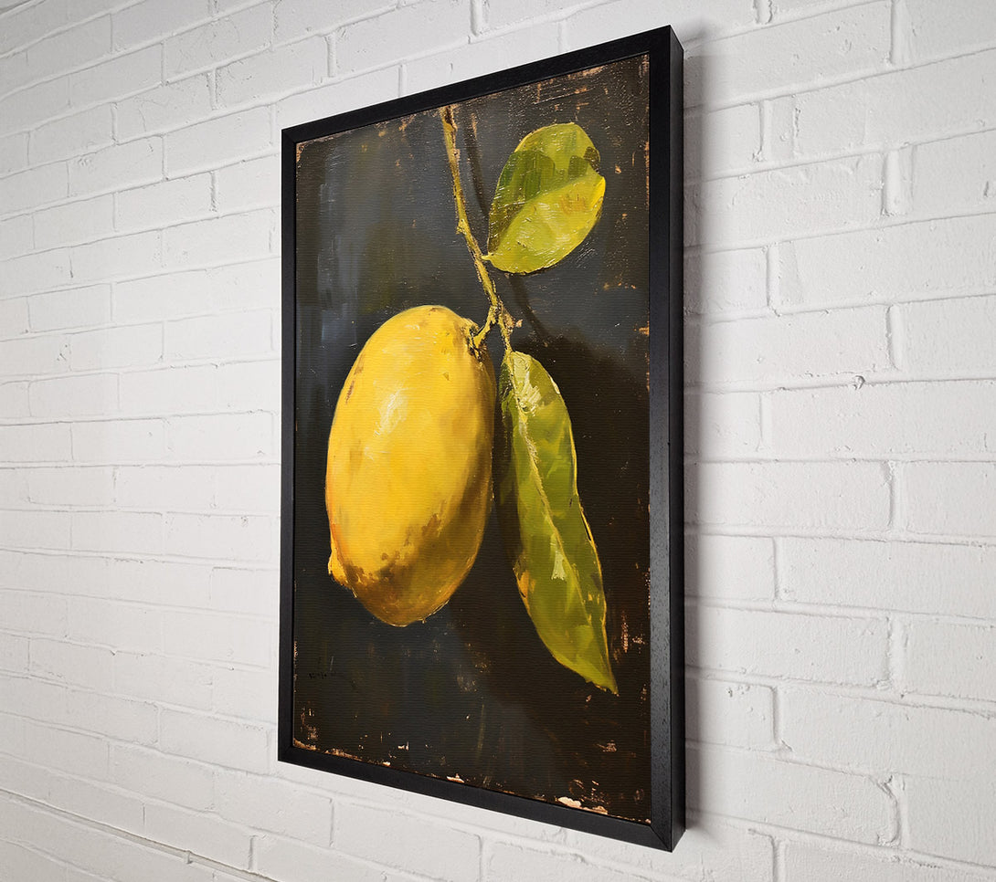  A Canvas Print of Golden Lemon Still Life Canvas Art