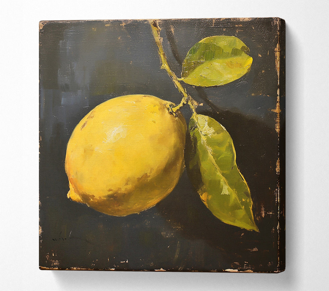  A Canvas Print of Golden Lemon Still Life Canvas Art