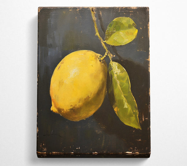  A Canvas Print of Golden Lemon Still Life Canvas Art