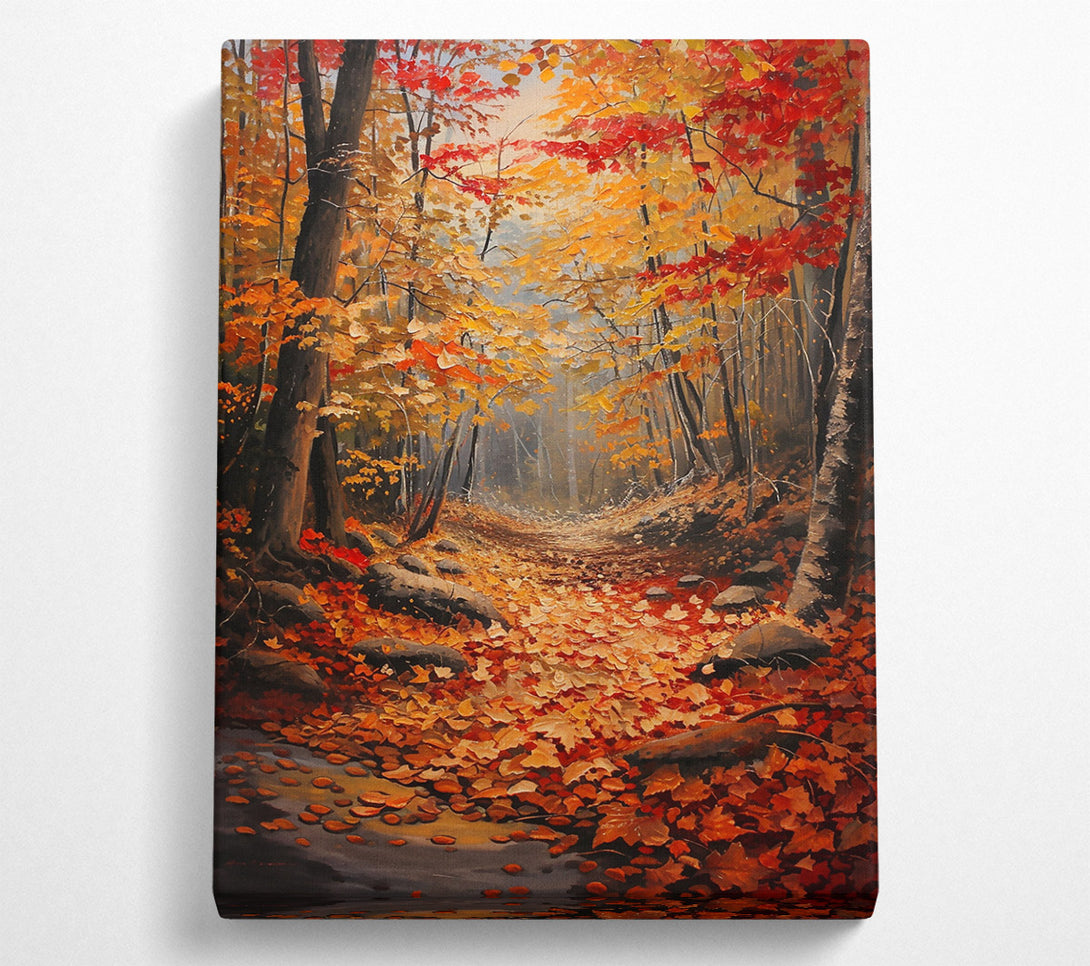 A Canvas Print of Golden Autumn Path Canvas Print