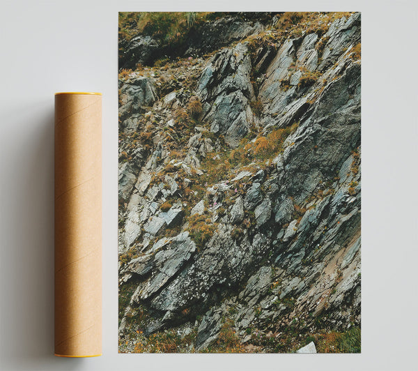 Gray Mountainside Layers Giclee Print