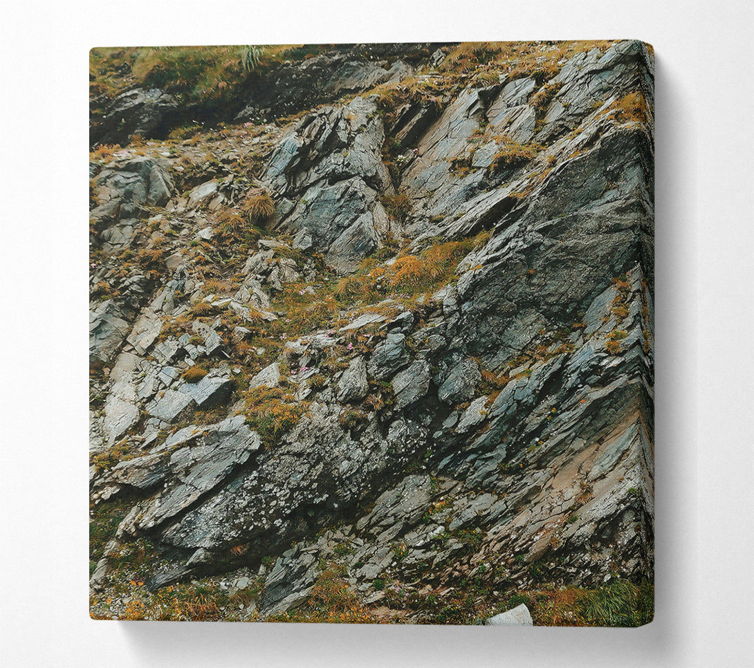  A Canvas Print of Gray Mountainside Layers Canvas Art