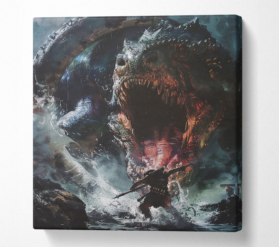  A Canvas Print of Crimson Jaw'S Fury Canvas Art