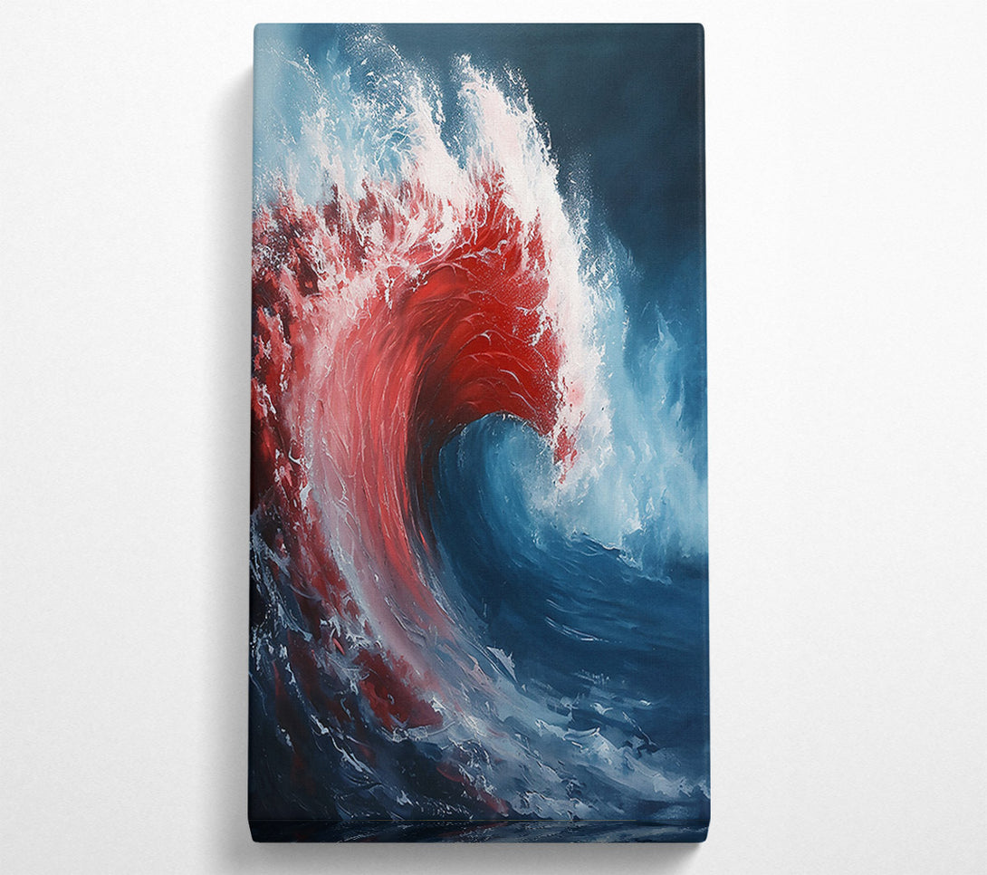  A Canvas Print of Crimson Ocean Wave Canvas Wall Art