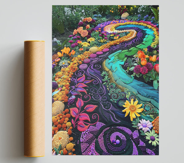Purple Floral Swirl Print