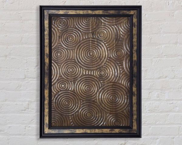 Brown Abstract Circles Framed Print