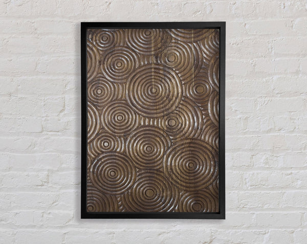 Brown Abstract Circles Framed Print