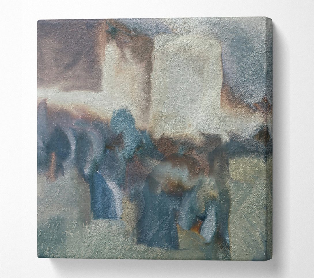  A Canvas Print of Silver And Blue Hues Canvas Wall Art