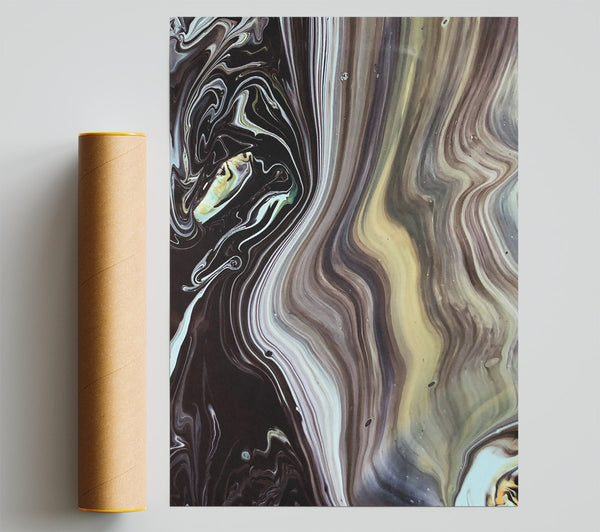 Black And Gold Swirls Poster