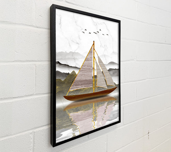 Brown And Gold Ship In The Water