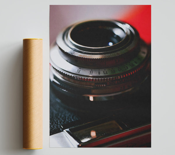 Red Lens Aperture Print
