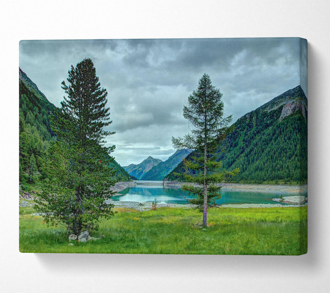 A Canvas Print of Azure Mountain Lake Canvas Art