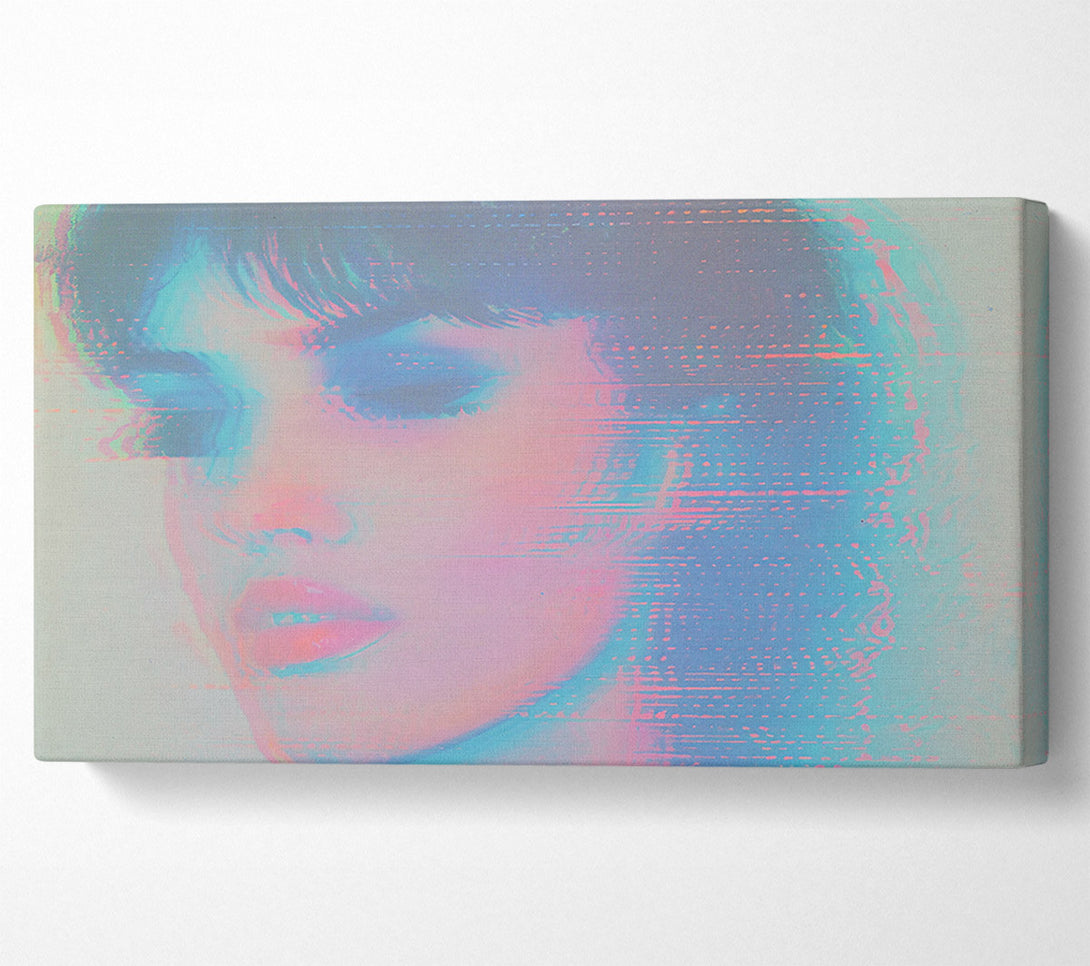  A Canvas Print of Pale Blue Glitch Canvas Print