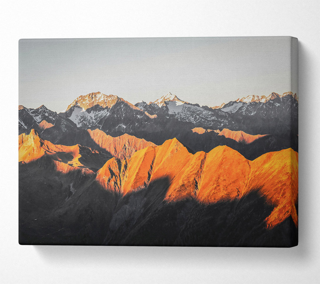  A Canvas Print of Golden Mountain Hues Canvas Art
