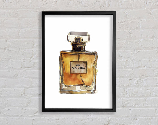 Brown Chanel Bottle Framed Print