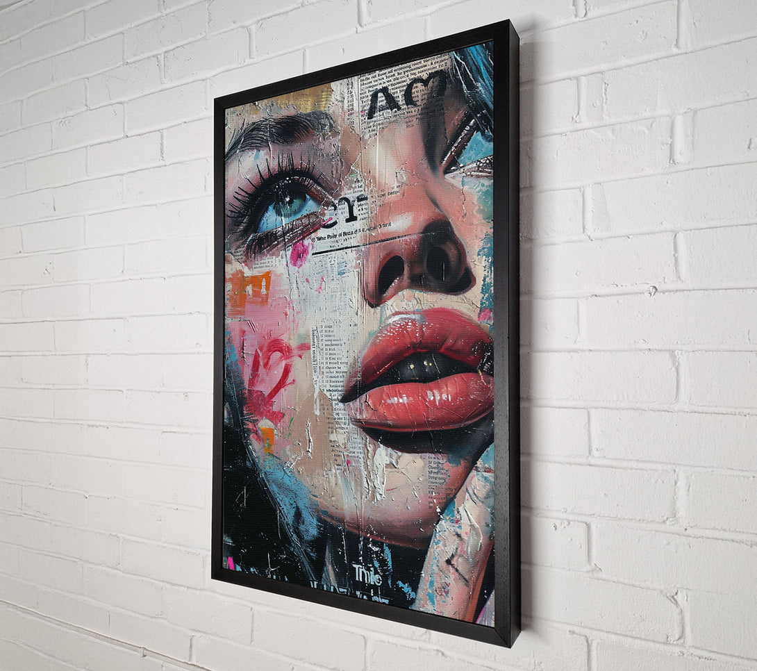  A Canvas Print of Crimson Collage Eyes Canvas Print