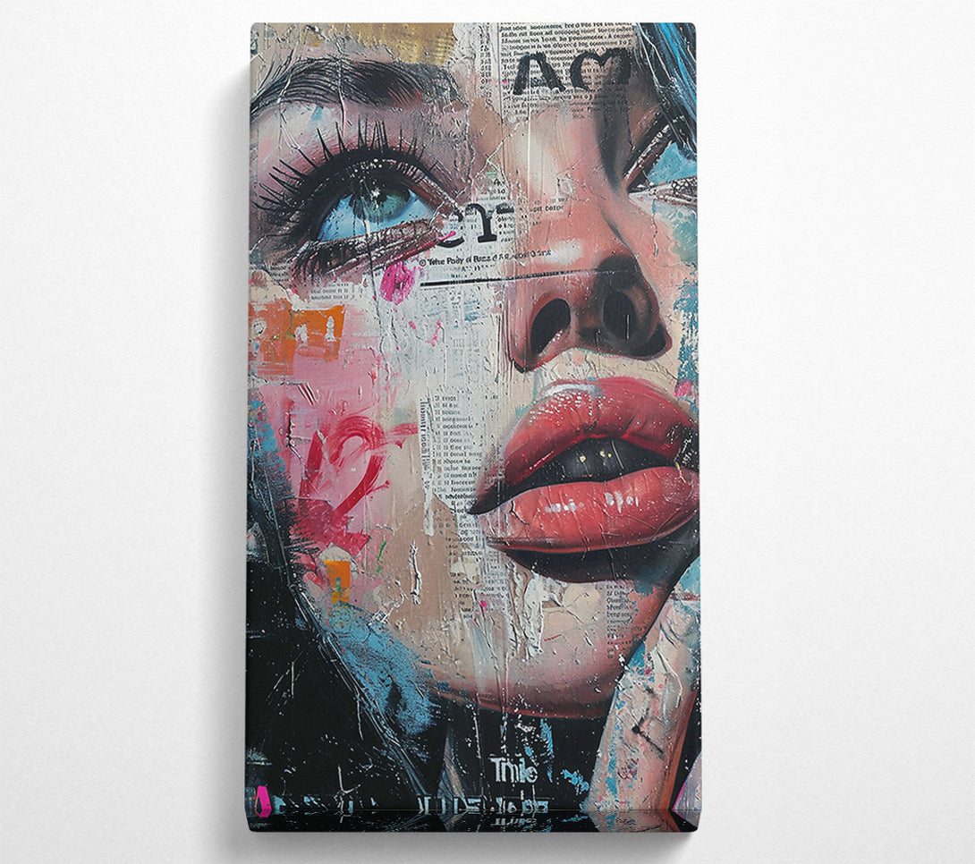  A Canvas Print of Crimson Collage Eyes Canvas Print