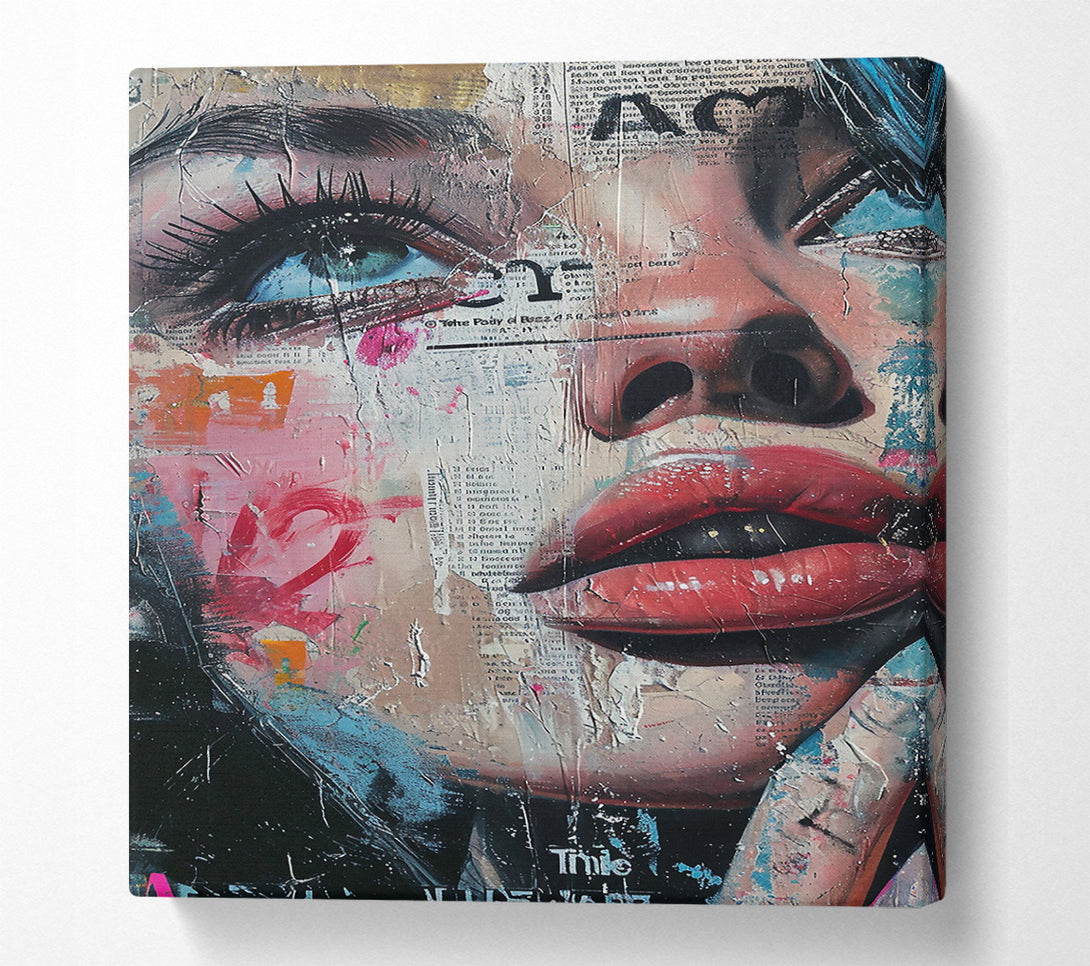  A Canvas Print of Crimson Collage Eyes Canvas Print