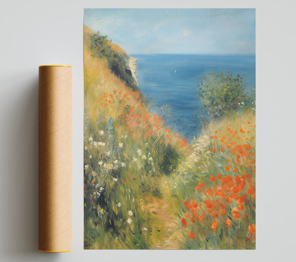 Azure Coast Wildflowers Giclee Print
