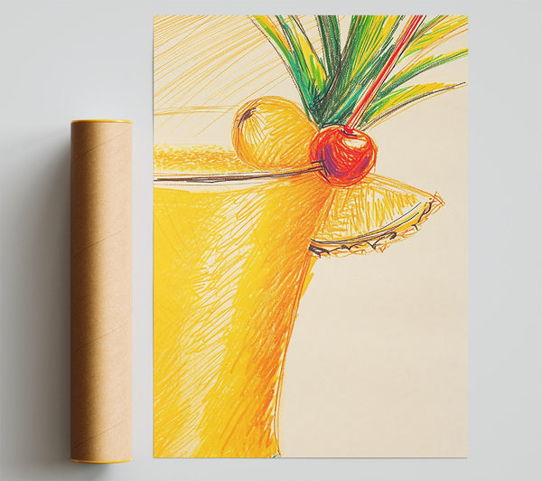 Golden Summer Drink Print
