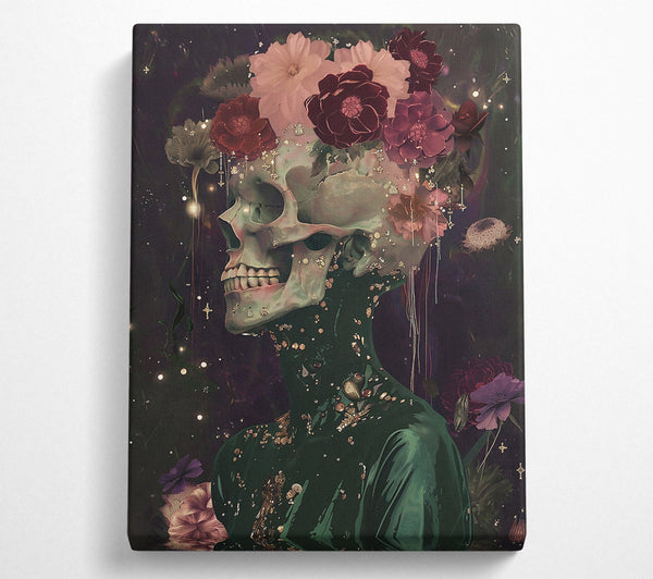  A Canvas Print of Emerald Crowned Skull Canvas Art