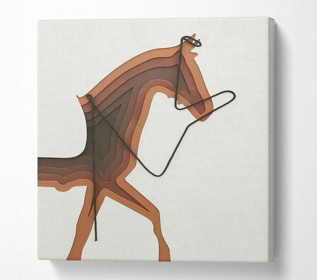  A Canvas Print of Brown Horse Lines Canvas Art