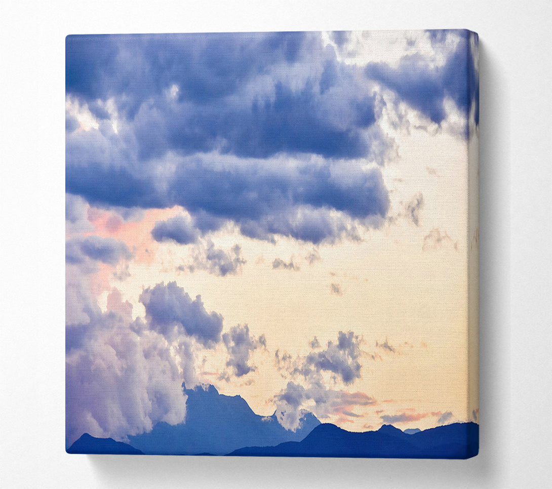  A Canvas Print of Blue Skies Over Mountains Canvas Wall Art