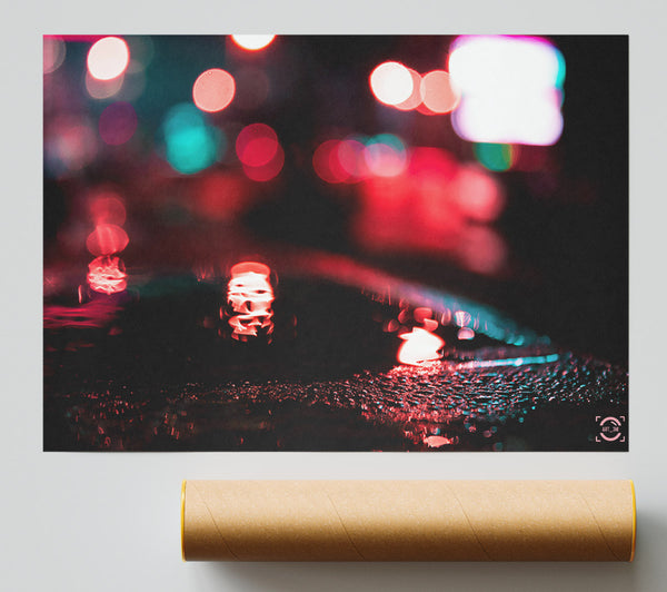 Red City Reflections Poster